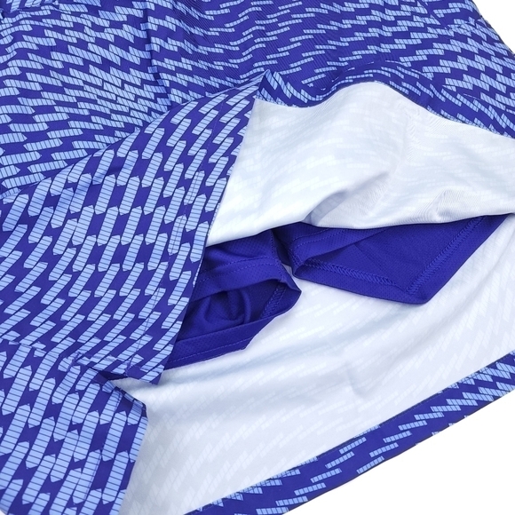 New Adidas Pocketed Blue Patterned Skort Sz 6 - Picture 6 of 12